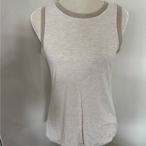 Banana Republic Women's Cream Sleeveless tank with metallic trim.